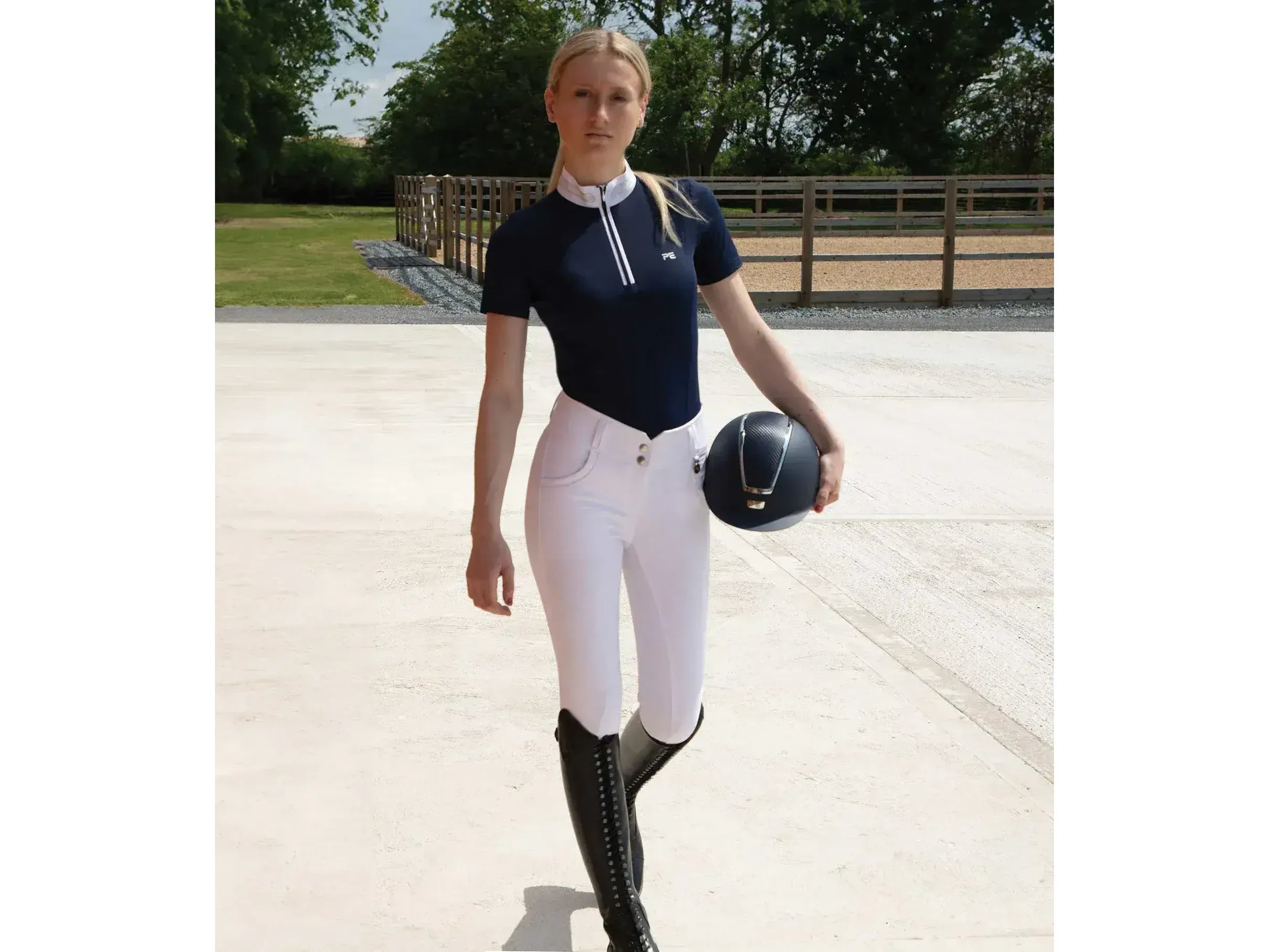 Premier Equine Maria Diamante Show Shirt - Navy