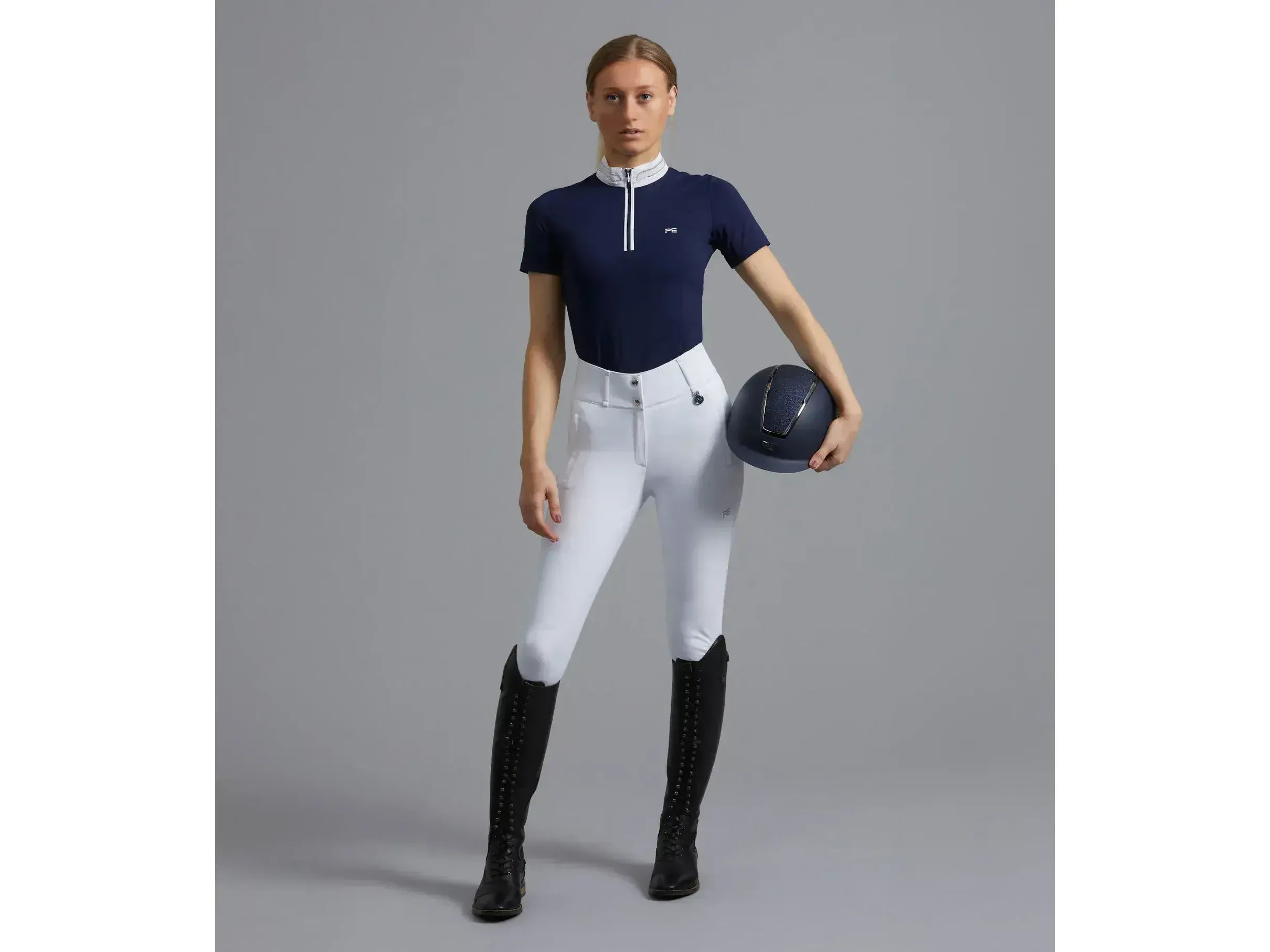 Premier Equine Maria Diamante Show Shirt - Navy