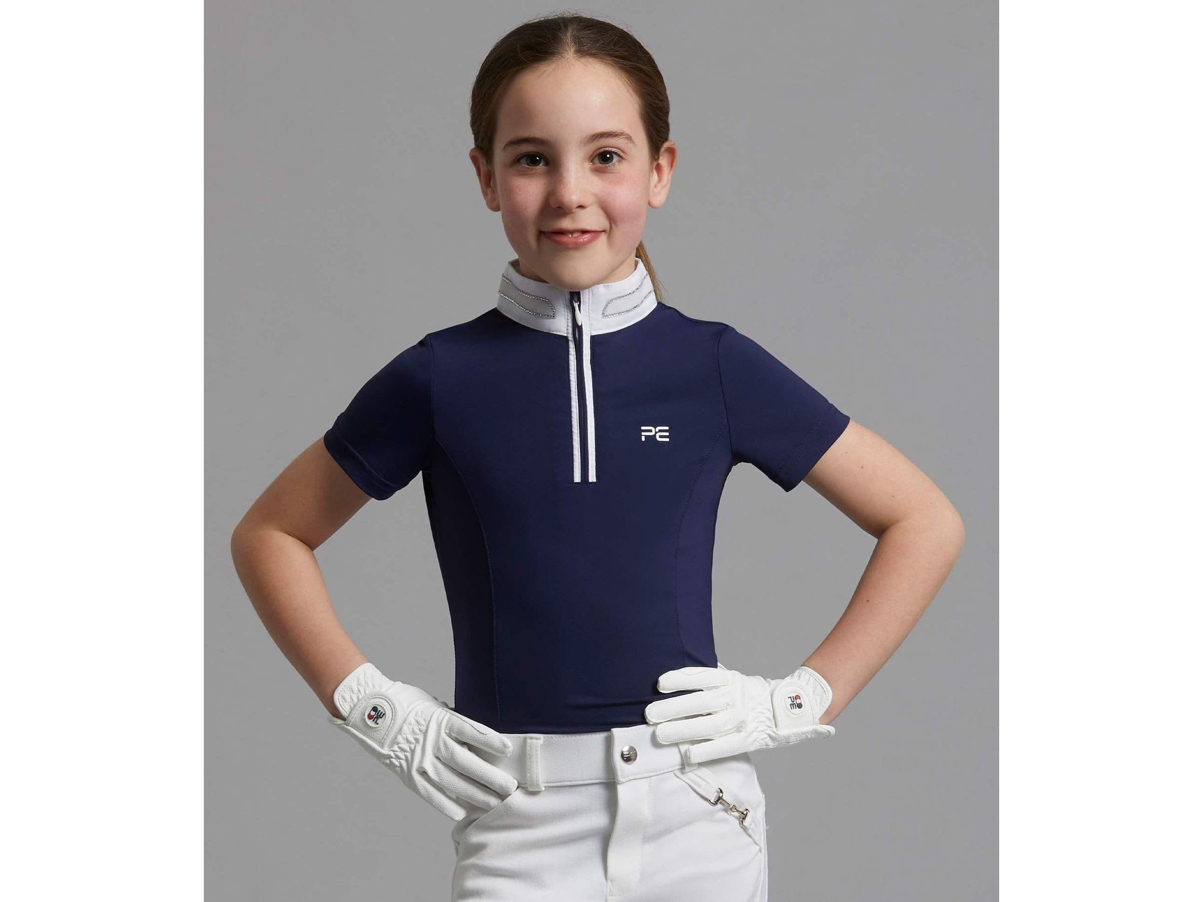 Premier Equine Maria Girls Diamante Show Shirt