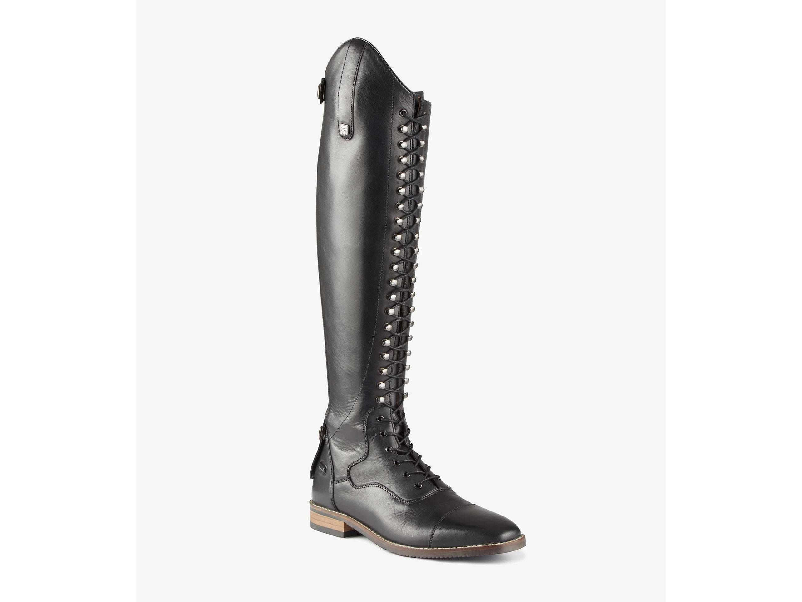 Premier Equine Maurizia Ladies Black Lace Front Tall Leather Riding Boots