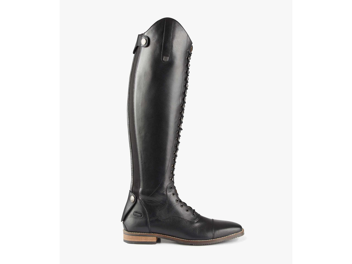 Premier Equine Maurizia Ladies Lace Front Tall Leather Riding Boots in Black