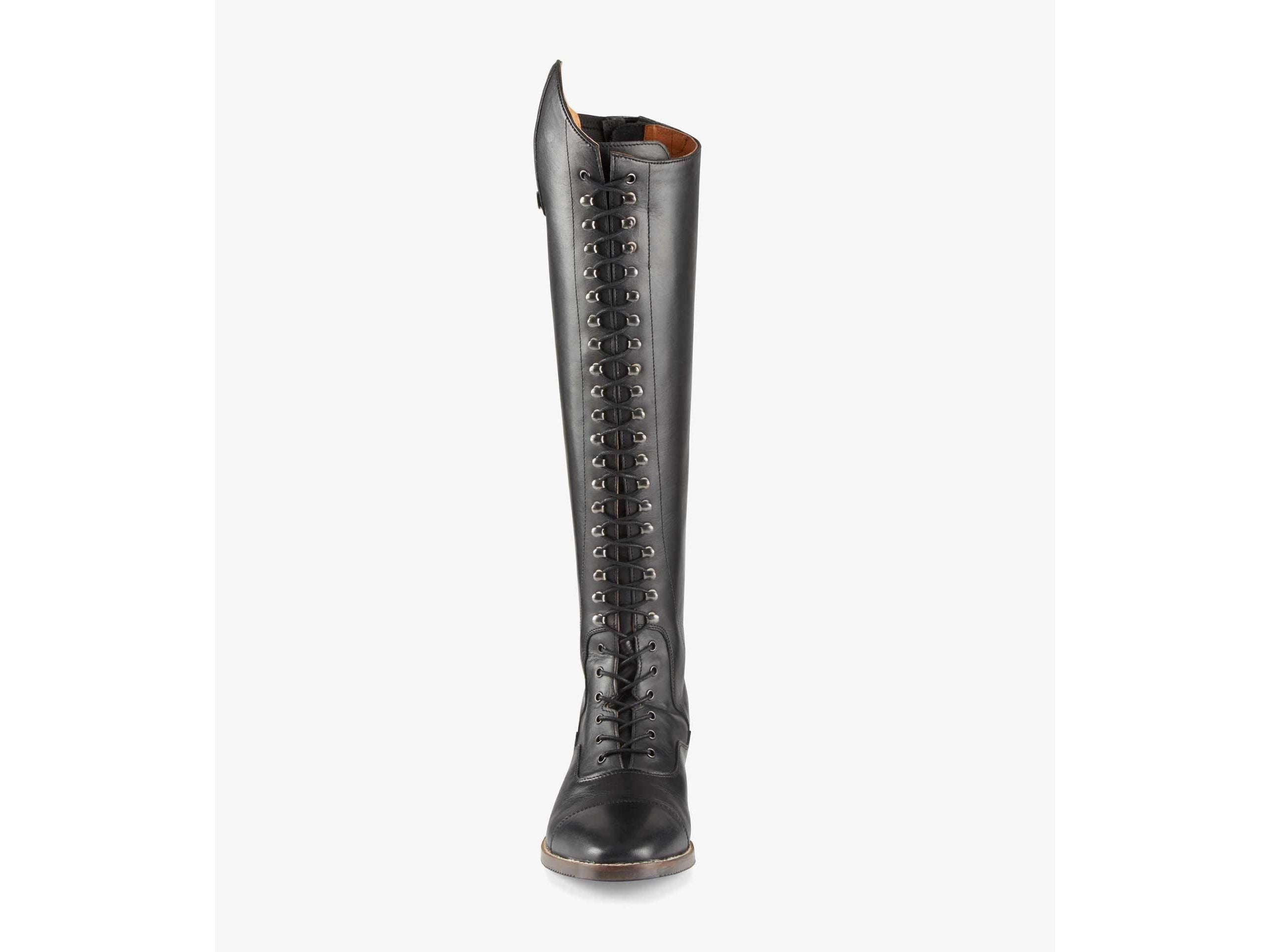 Premier Equine Maurizia Ladies Black Lace Front Tall Leather Riding Boots
