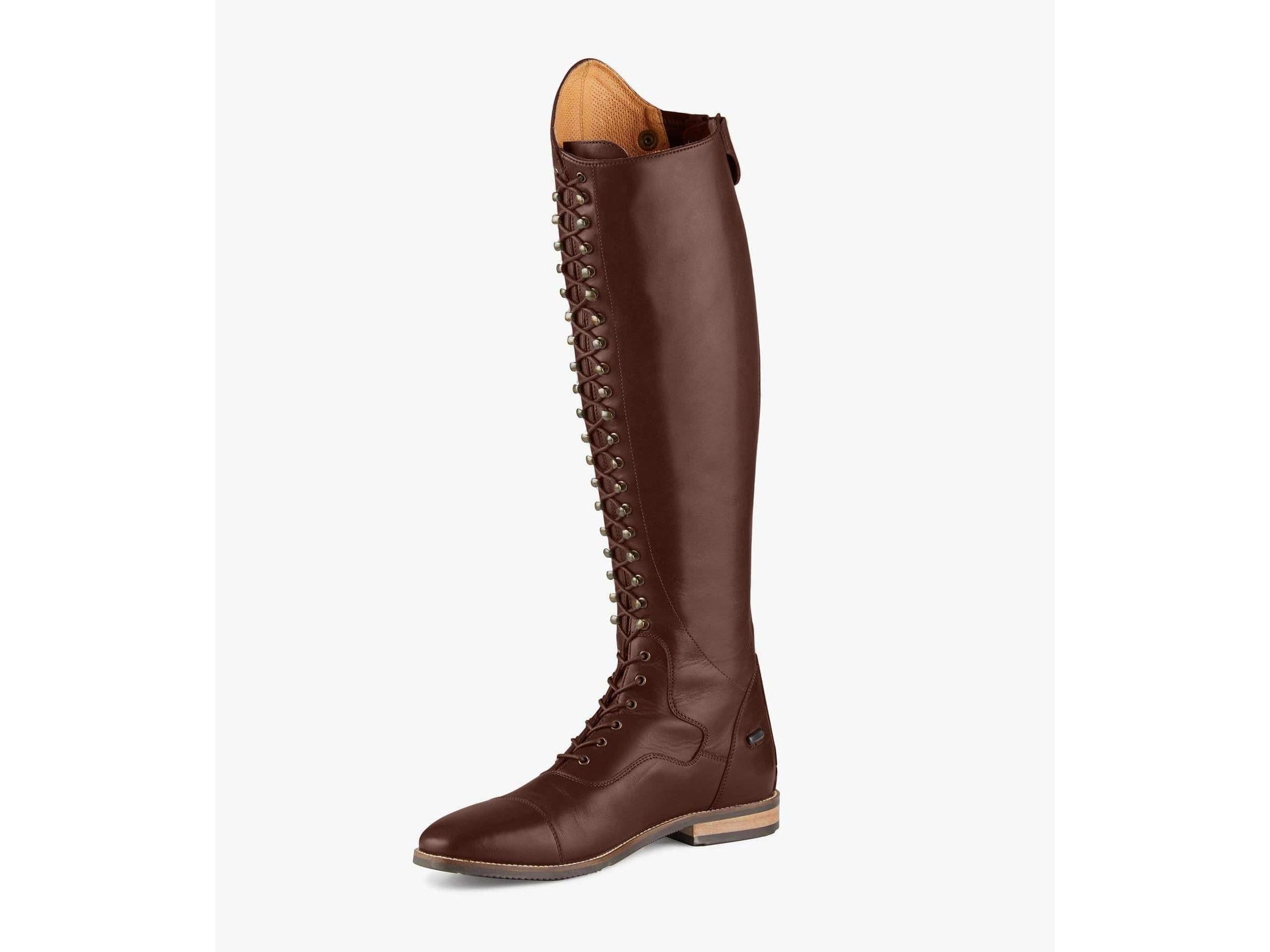 Premier Equine Maurizia Ladies Brown Lace Front Tall Leather Riding Boots