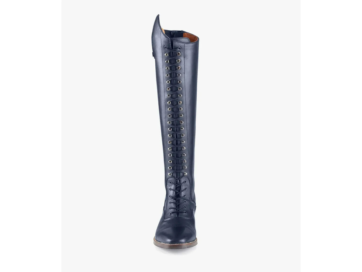 Premier Equine Maurizia Ladies Lace Front Tall Leather Riding Boots in Navy