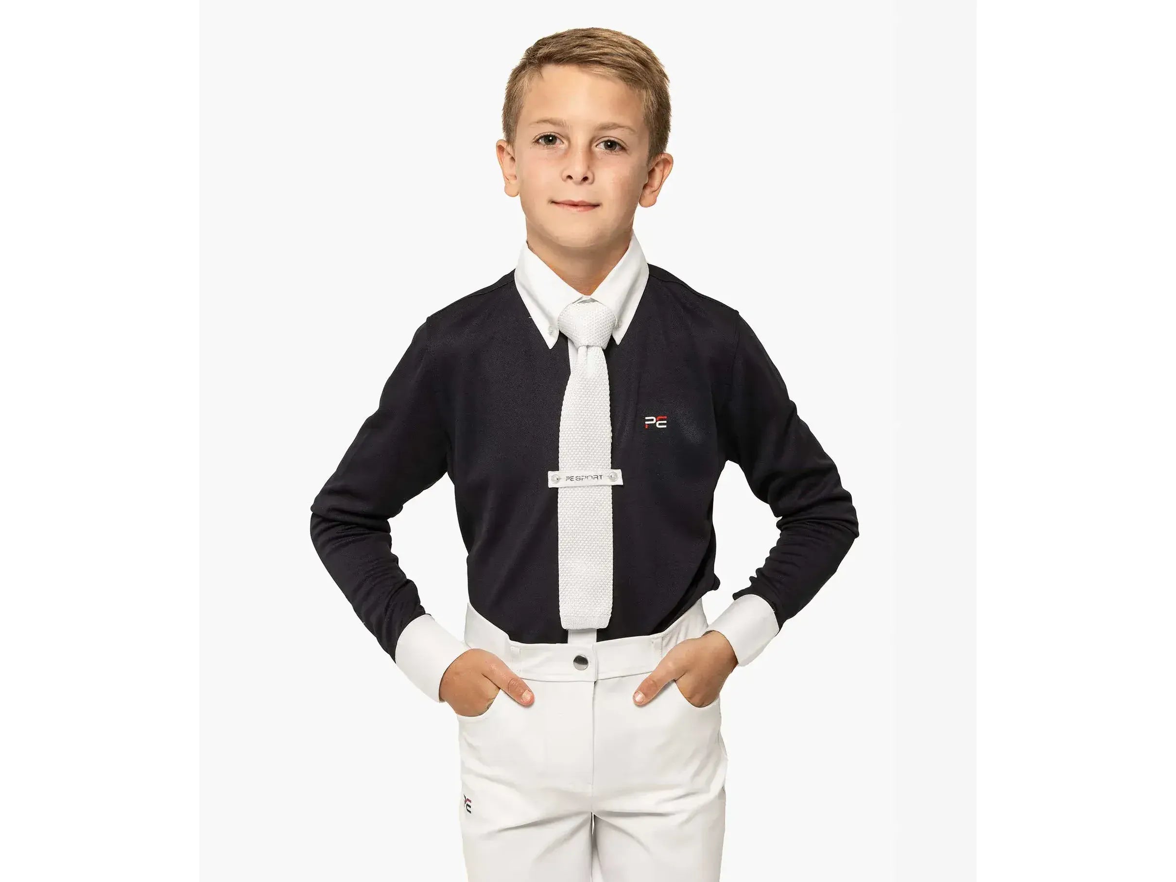 Premier Equine Mini Giulio Boy's Long Sleeve Tie Shirt