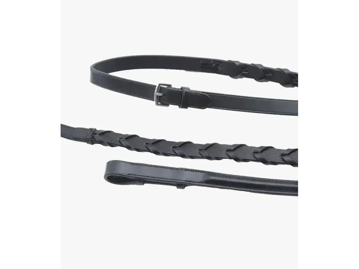 Premier Equine Pietro Laced Reins Black 54" RRP £44.35