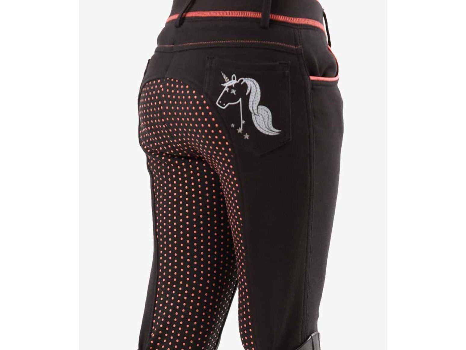 Premier Equine Sassa Kids Black Full Seat Gel Riding Breeches