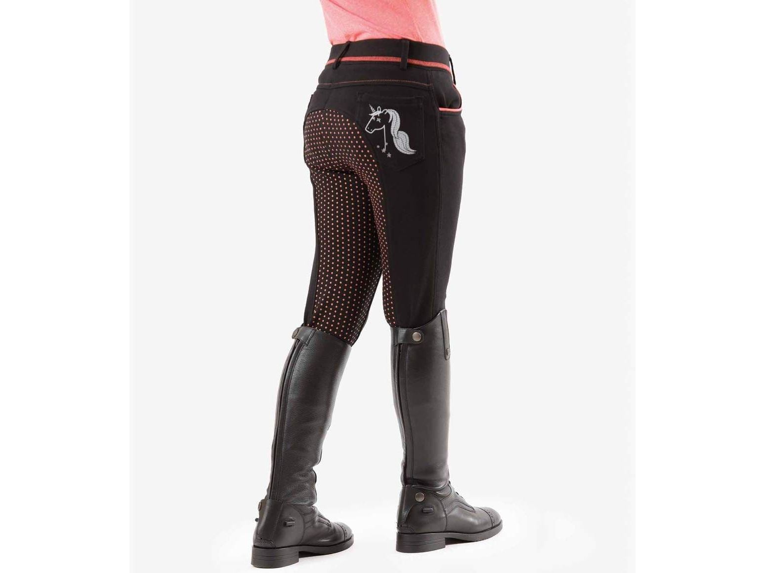 Premier Equine Sassa Kids Black Full Seat Gel Riding Breeches