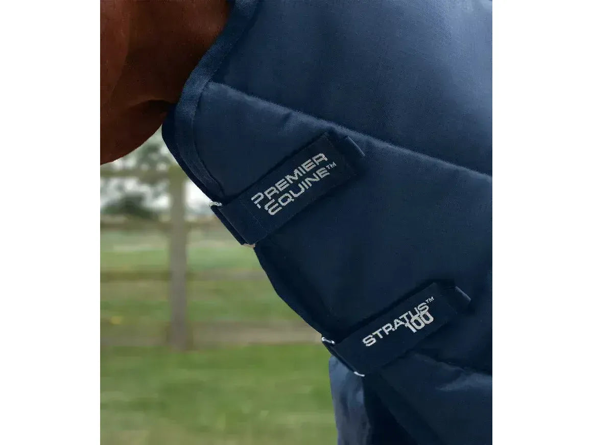 Premier Equine Stratus Stable Rug 100g with Neck Cover Navy