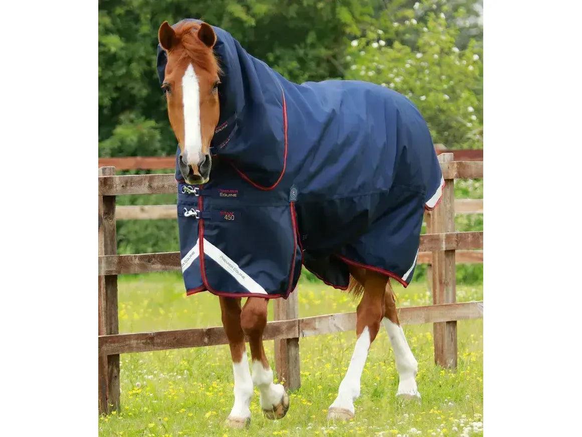 Premier Equine Titan 450g Turnout Rug with Snug-Fit Neck Cover