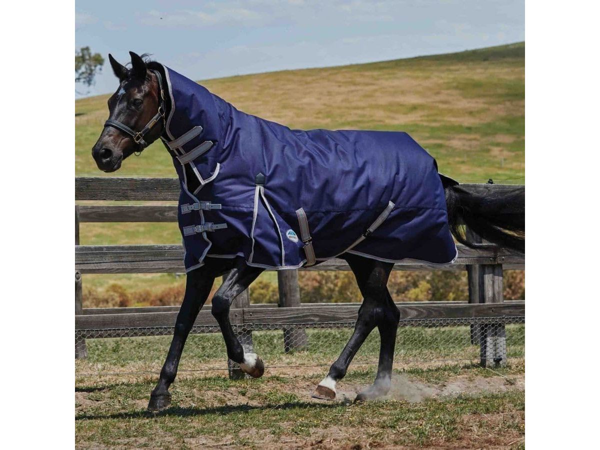 Weatherbeeta Comfitec Essential Combo Neck Lite Plus Turnout Rug Navy/Silver/Red