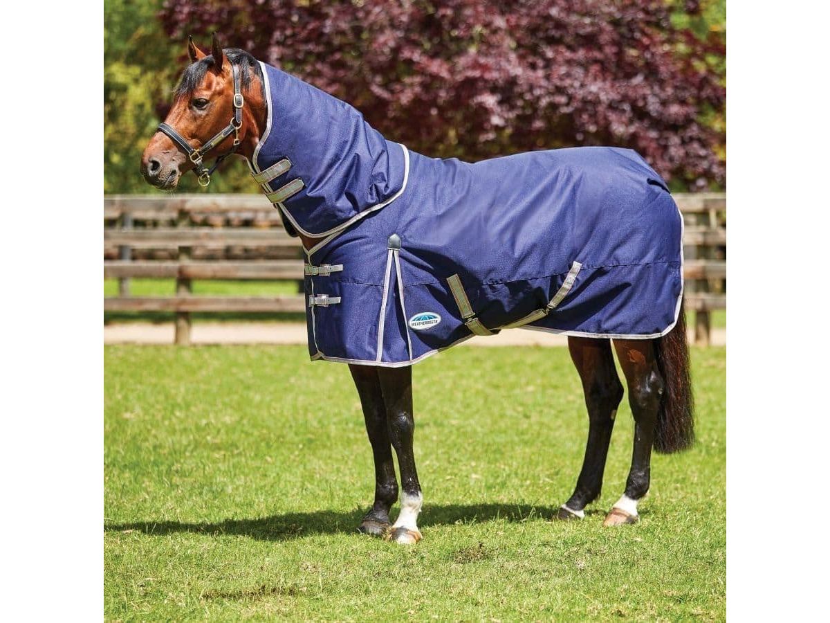 Weatherbeeta Comfitec Essential Lite Turnout Rug (Neck Only) Navy/Silver/Red