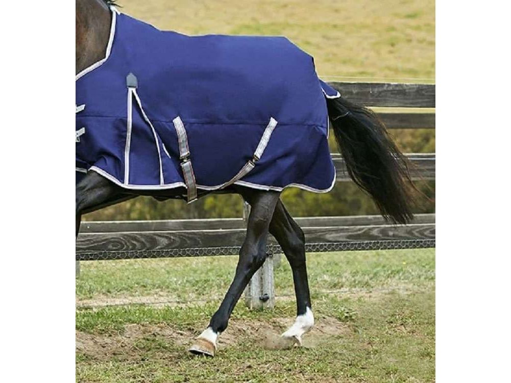 Weatherbeeta Comfitec Essential Standard Neck Lite Plus Turnout Rug Navy/Silver/Red