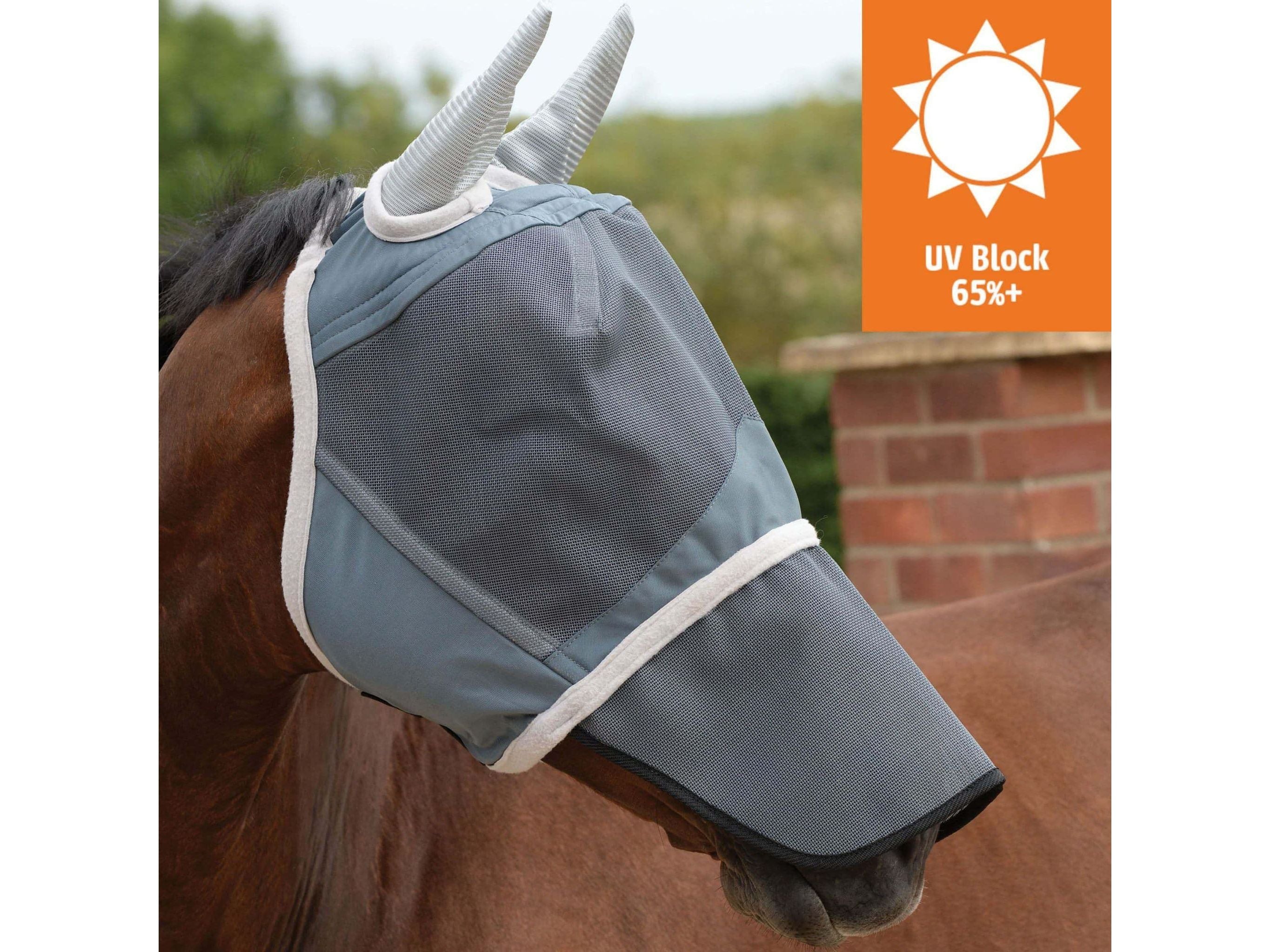 Weatherbeeta Deluxe Fly Mask With Nose Grey