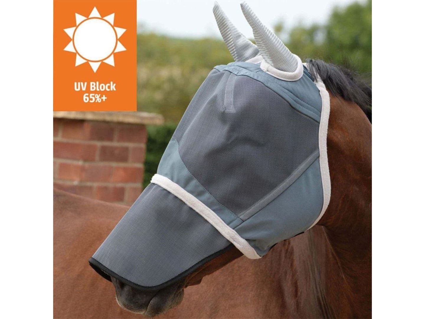 Weatherbeeta Deluxe Fly Mask With Nose Grey