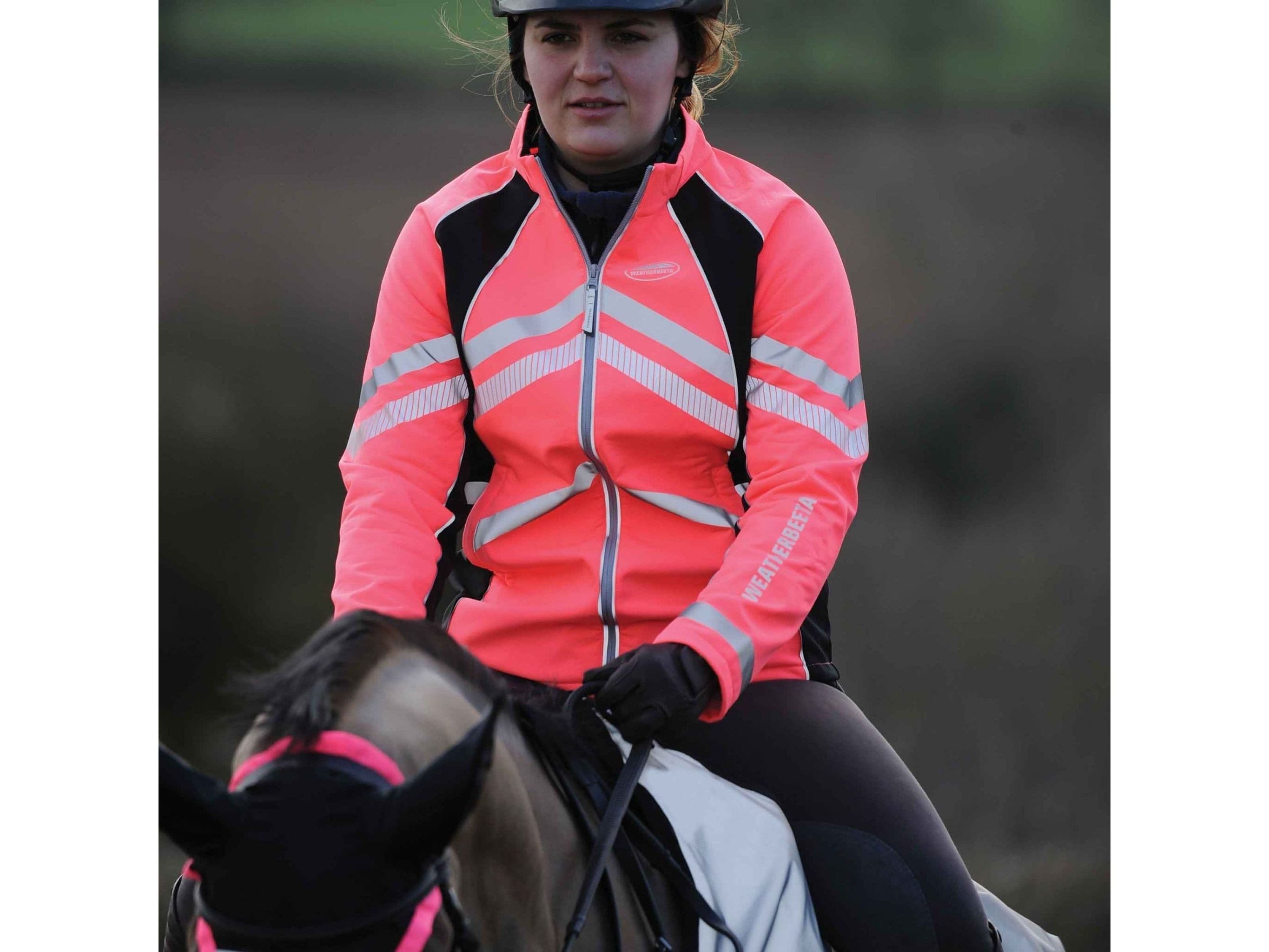 Weatherbeeta Reflective Softshell Fleece Lined Jacket - Hi Vis Pink