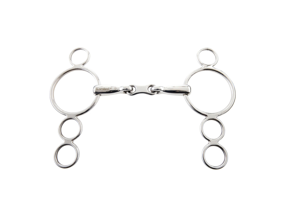 Korsteel Stainless Steel French Link 3 Ring Gag Bit