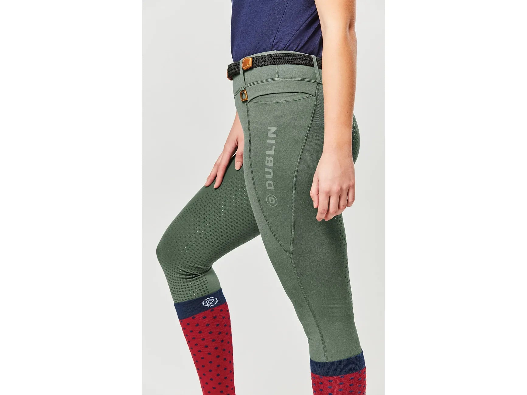 Dublin Ladies Cool It Everyday Riding Tights Olive Green 16 RRP £53