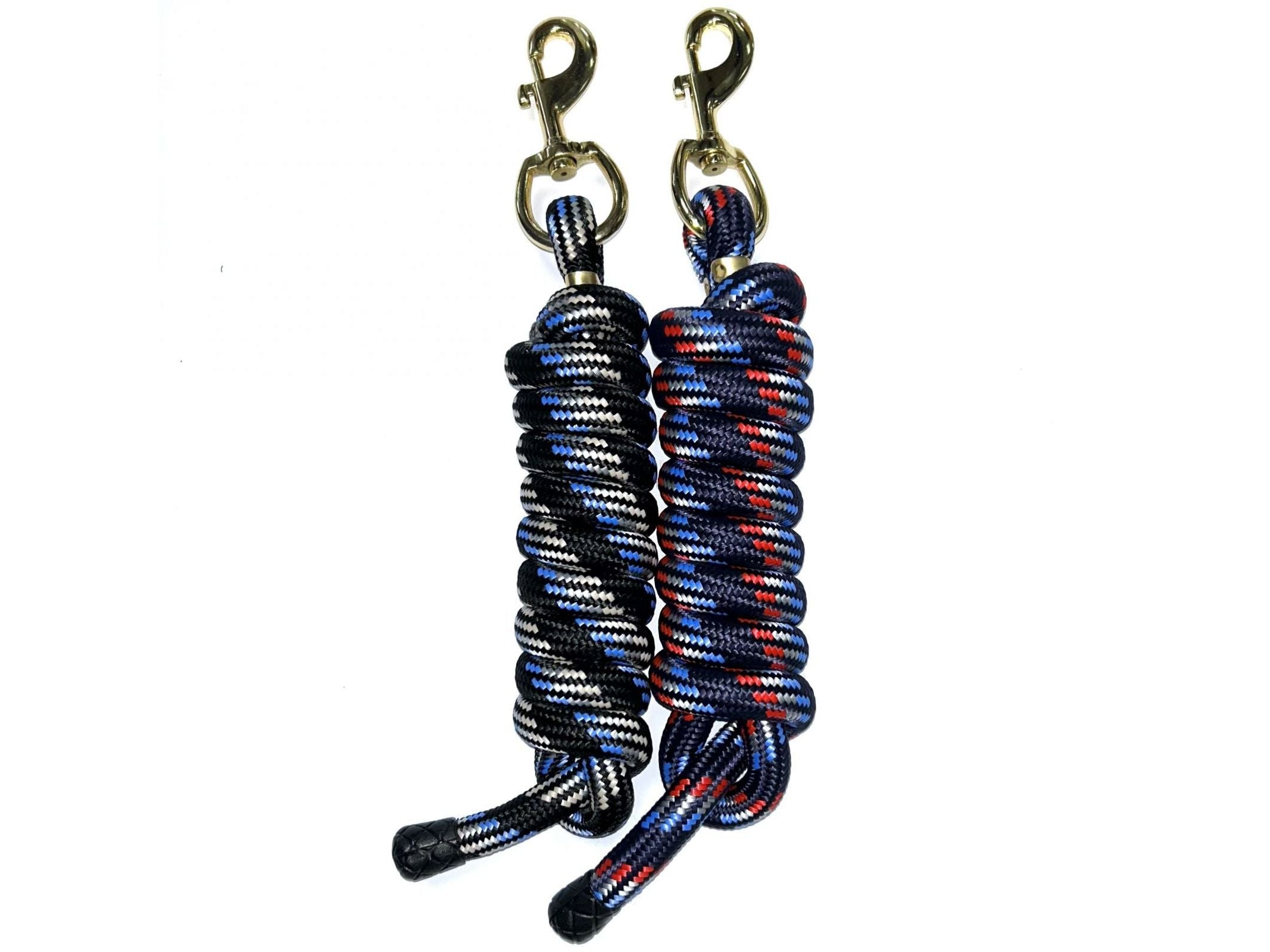 km elite double braided nylon lead rope 7ft - equestrian equipment