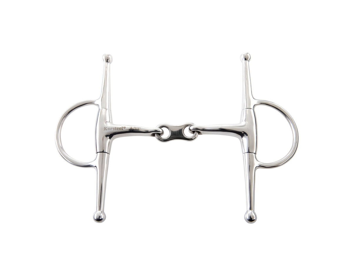 KORSTEEL STAINLESS STEEL FRENCH LINK FULL CHEEK SNAFFLE BIT 5"