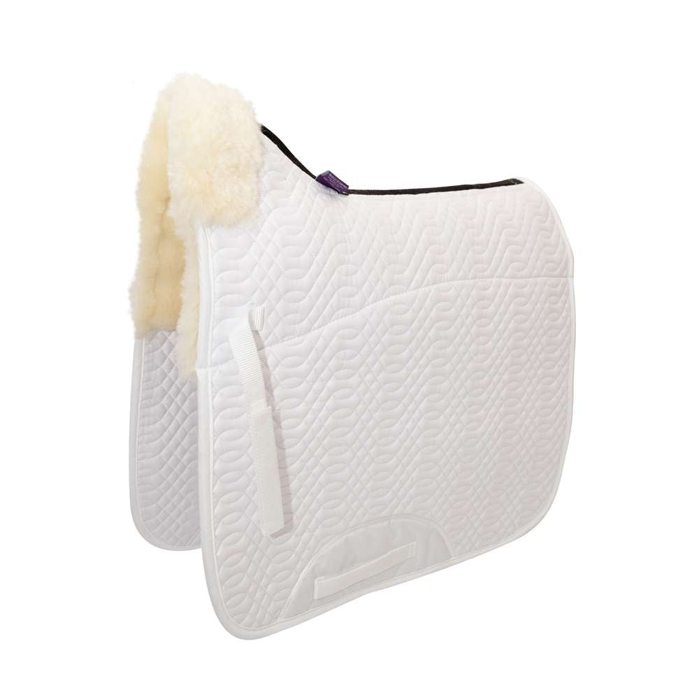 half lined dressage square white/ natural - equestrian equipment