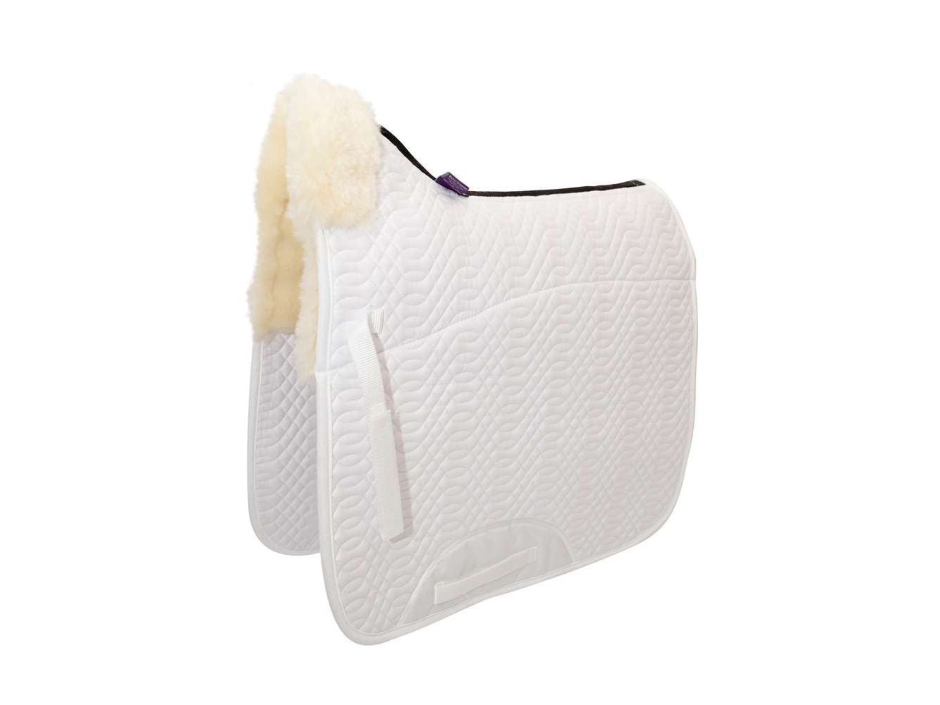 half lined dressage square white/ natural - equestrian equipment