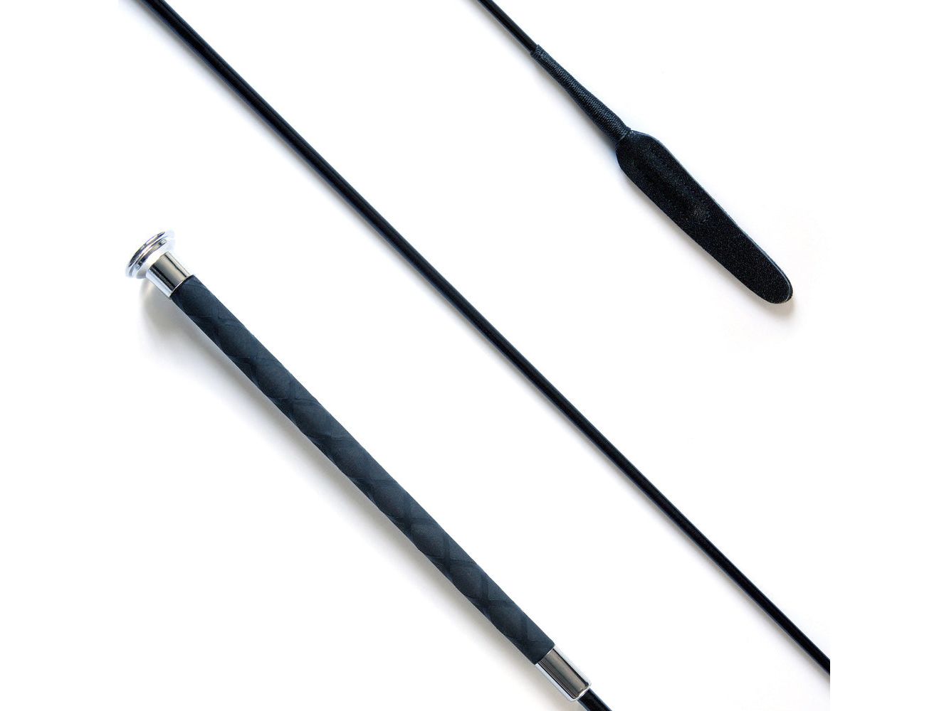 balanced junior dressage whip with split flap 75cm - equestrian equipment