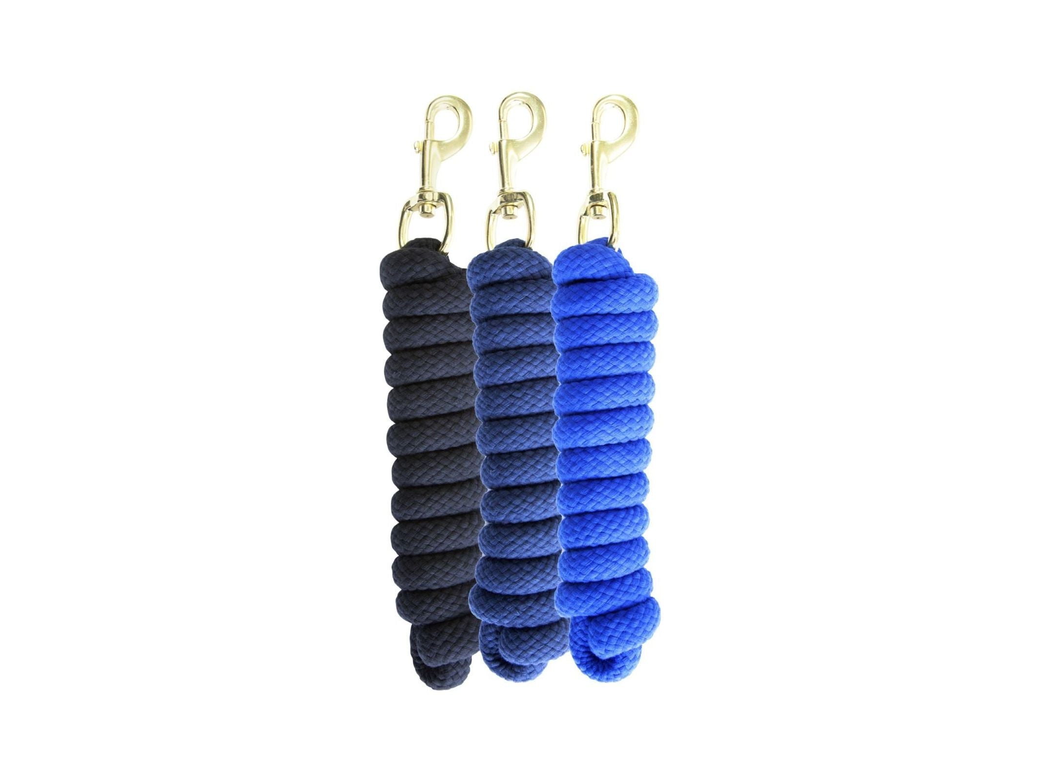 km elite cotton double braided leadrope 7ft - solid colours - equestrian equipment