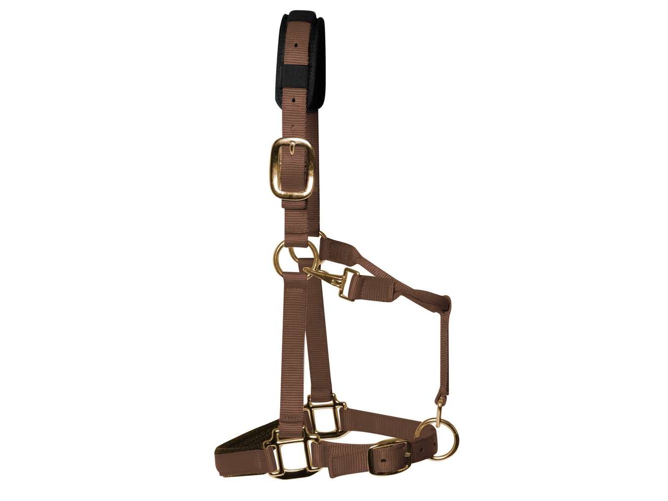 km elite padded headcollar brown - equestrian equipment