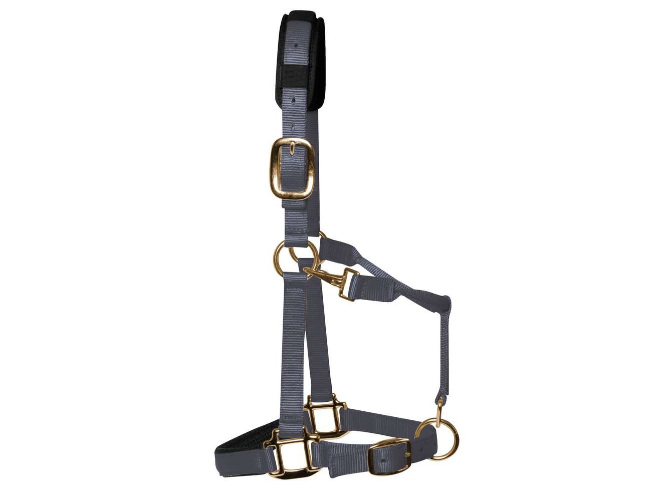 km elite padded headcollar grey - equestrian equipment