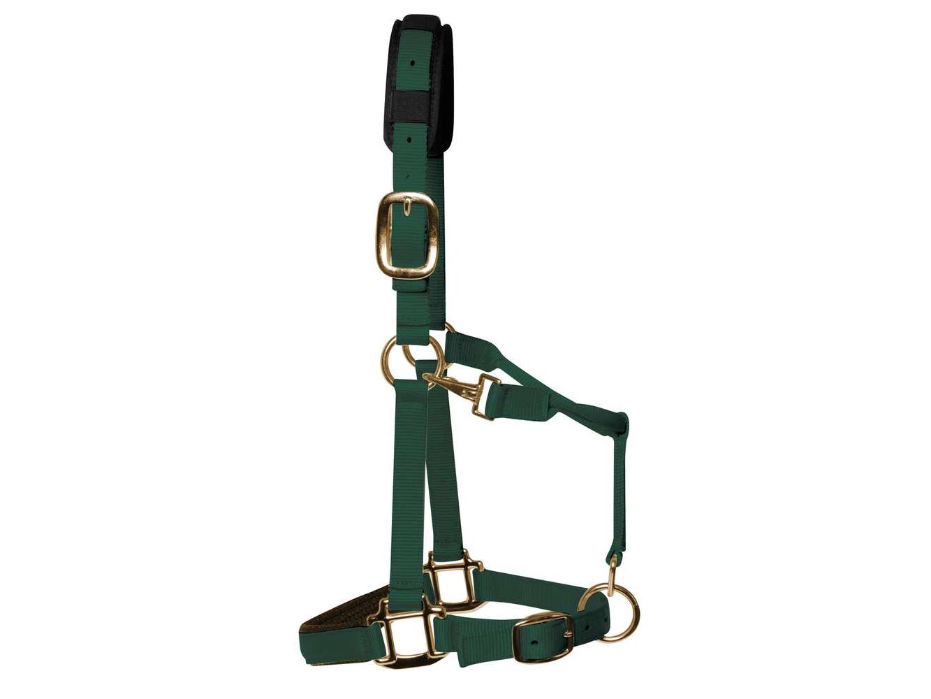 km elite padded headcollar hunter green - equestrian equipment
