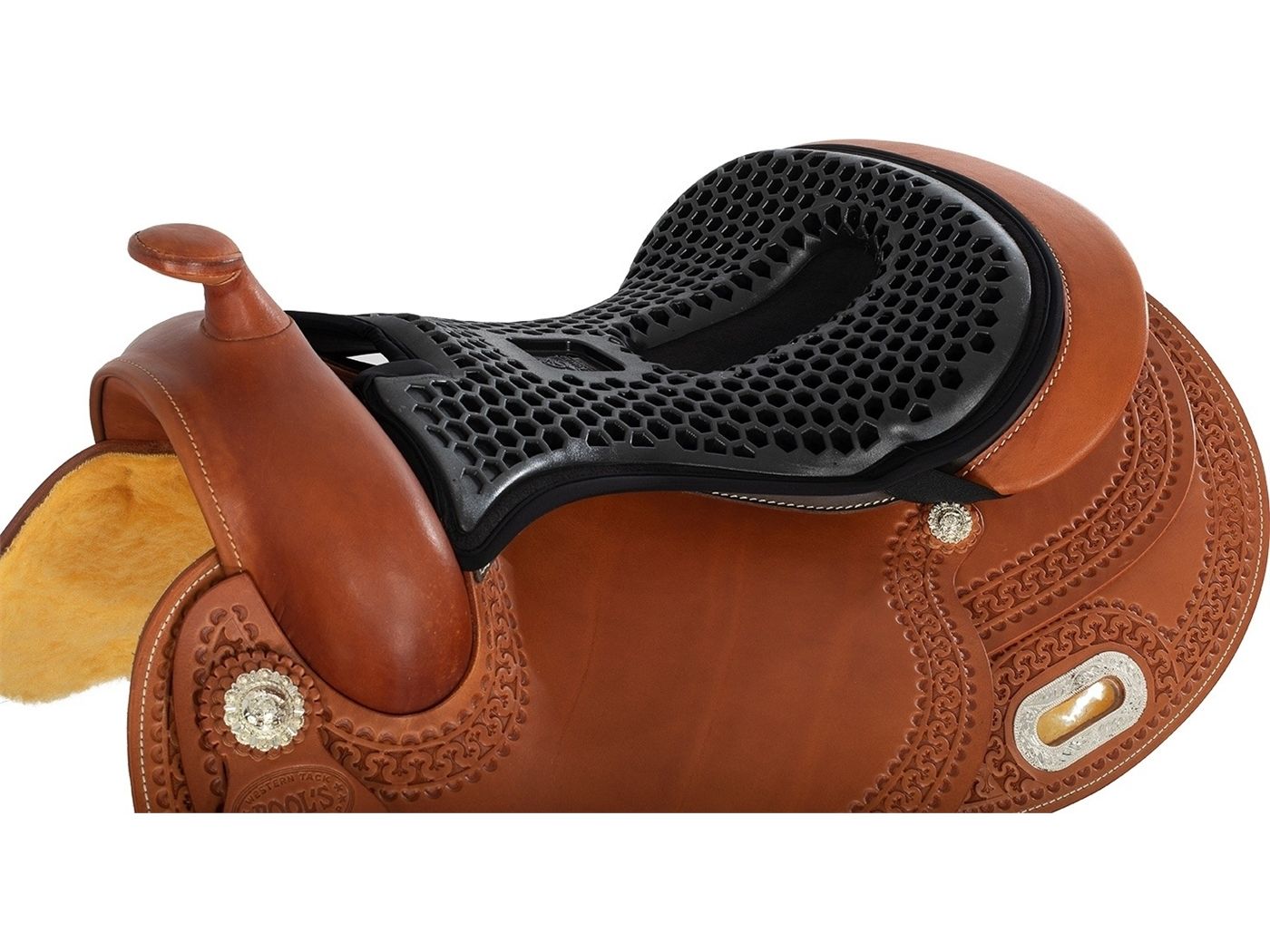 Acavallo ortho coccyx western gel seat saver with dri-lex - equestrian equipment
