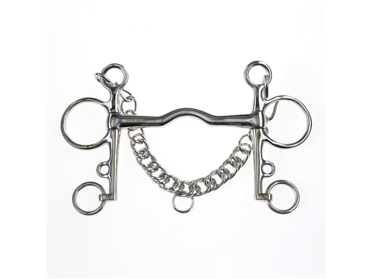 KORSTEEL STAINLESS STEEL CAMBRIDGE MOUTH PELHAM BIT 5.5"
