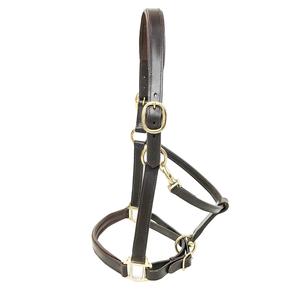 km elite padded leather headcollar havana - equestrian equipment