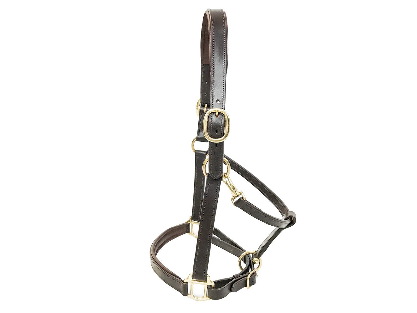 km elite padded leather headcollar havana - equestrian equipment
