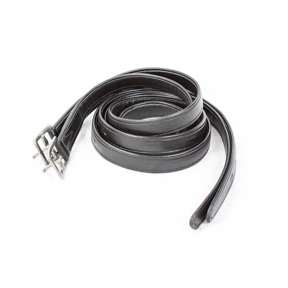 km elite soft laminated stirrup leathers black - equestrian equipment