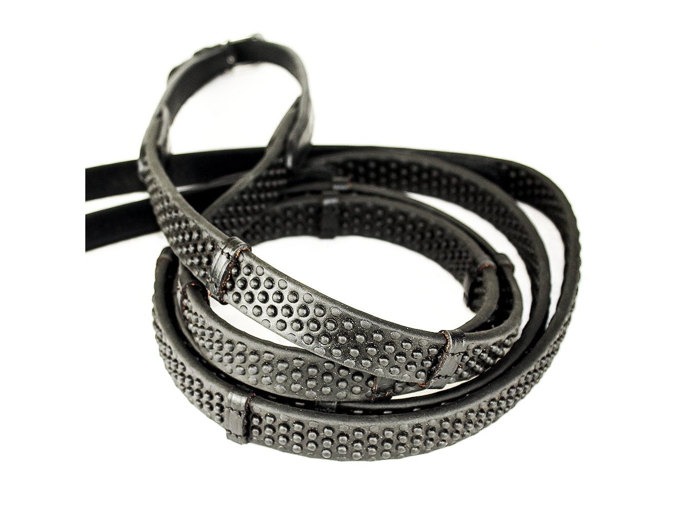 km elite pro grip eventer reins with stoppers - equestrian equipment