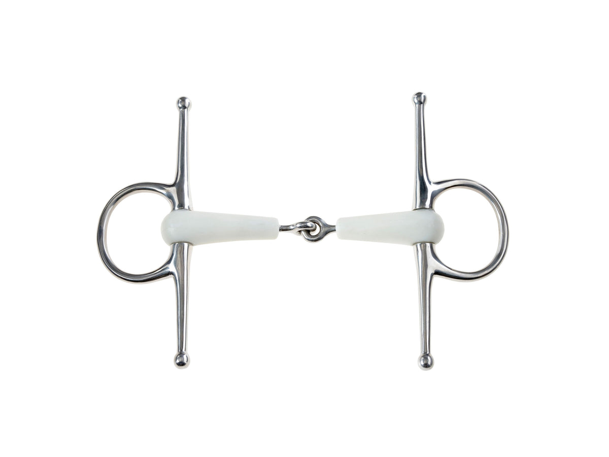 KORSTEEL FLEXI JOINTED FULL CHEEK SNAFFLE BIT IVORY 5.5"