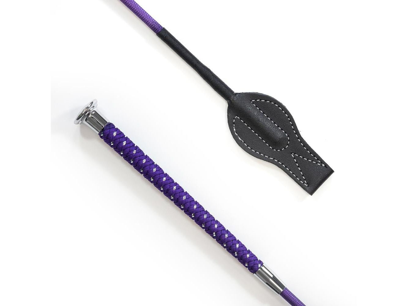 km elite silver braided junior whip - equestrian equipment