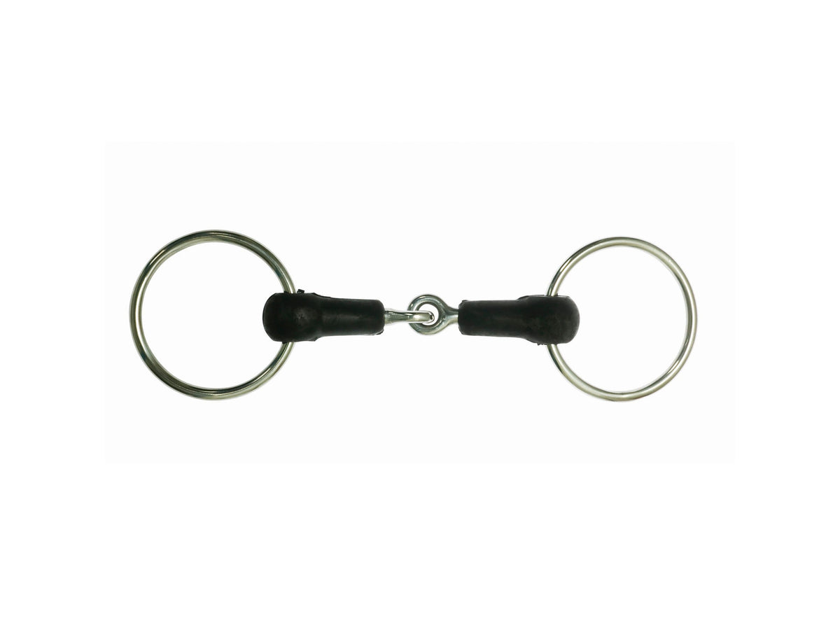 KORSTEEL HARD RUBBER JOINTED LOOSE RING SNAFFLE BIT 5"