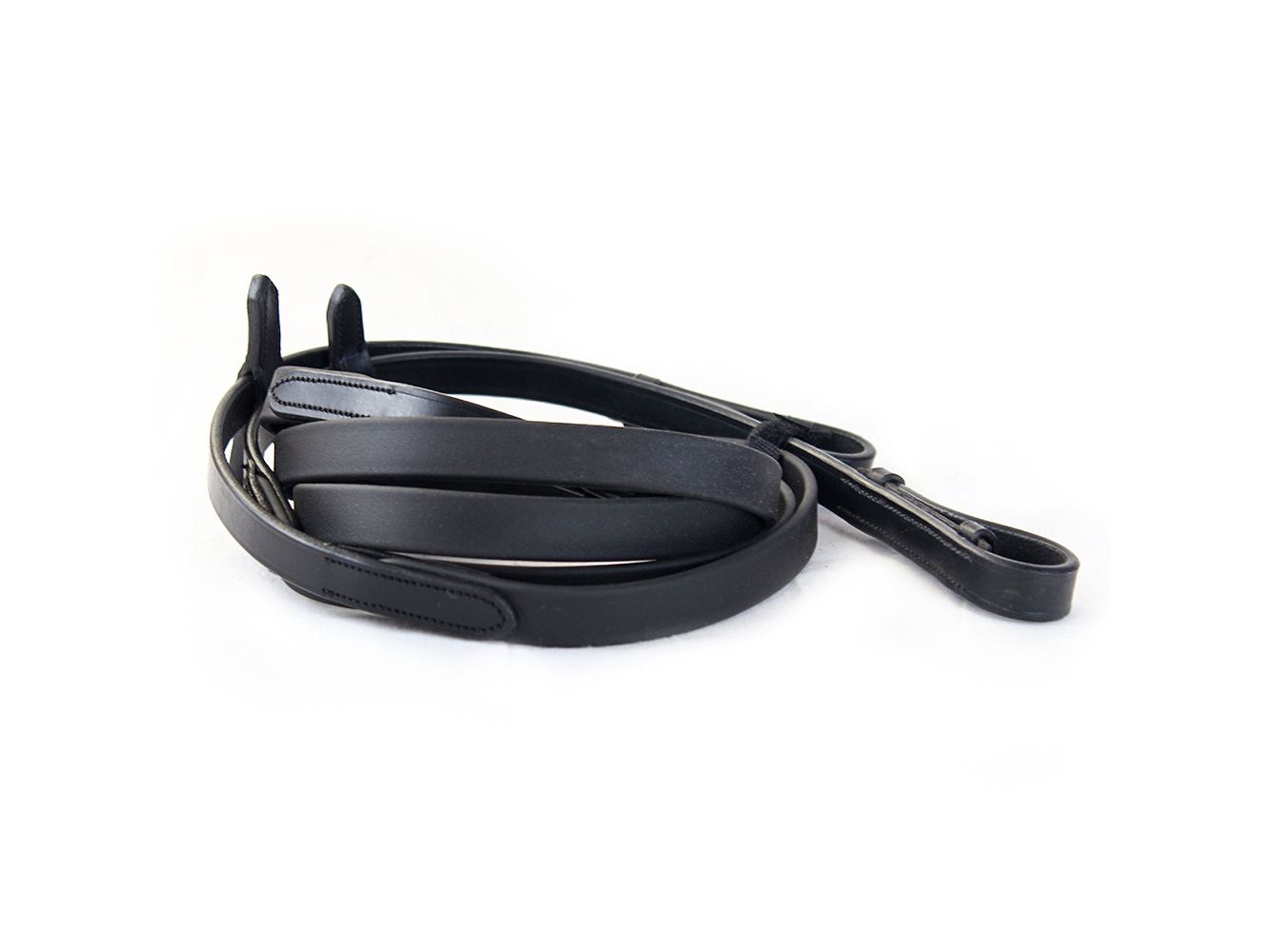 biothane smooth grip reins black - equestrian equipment