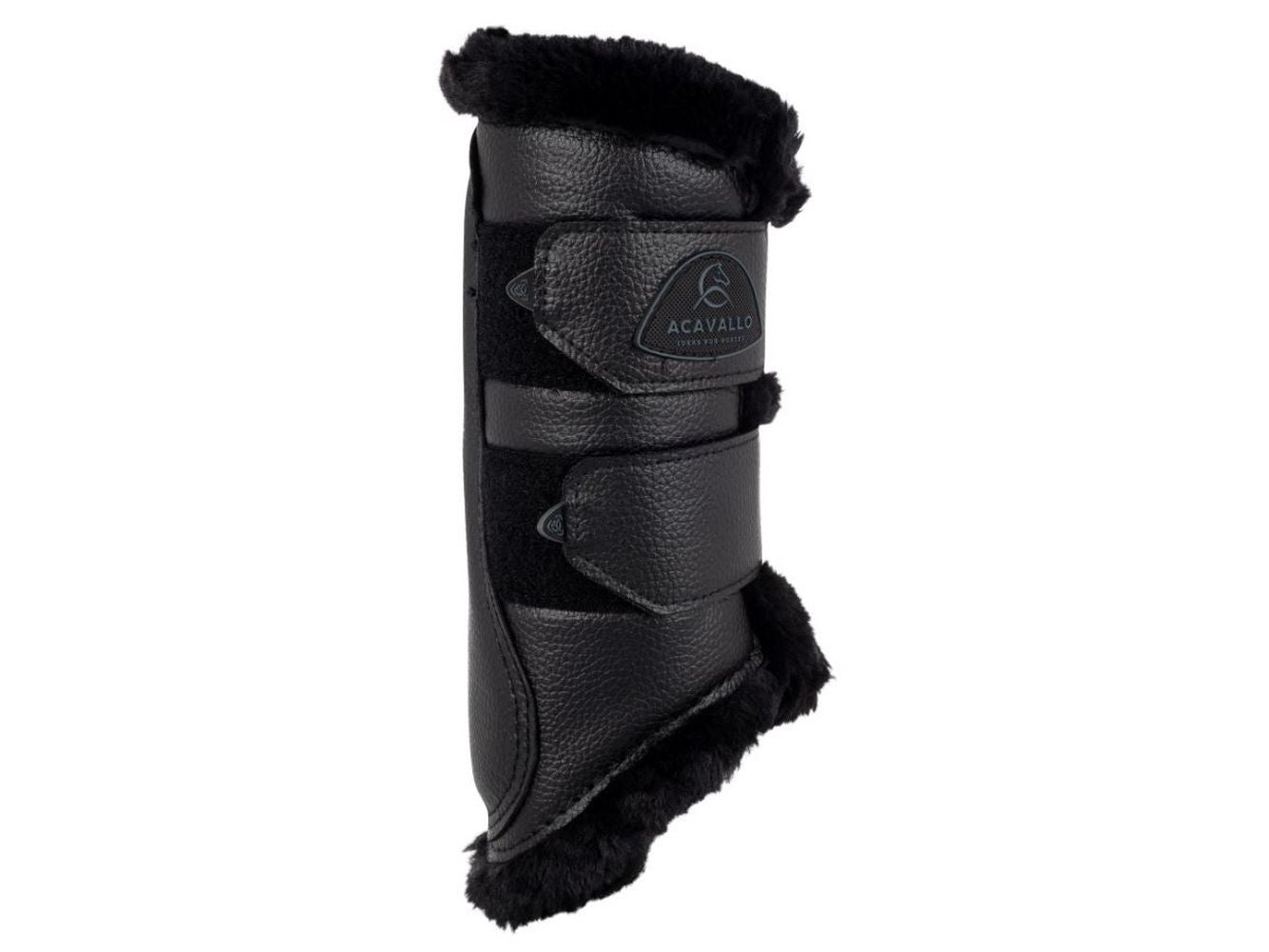 Acavallo front brushing boots with eco leather & faux sheepskin - size small - equestrian equipment