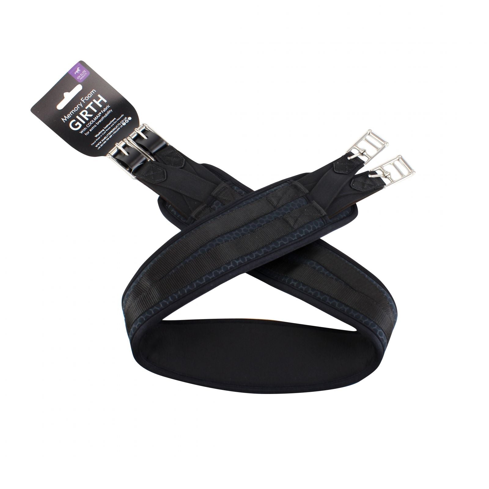 memory foam gp girth black - equestrian equipment