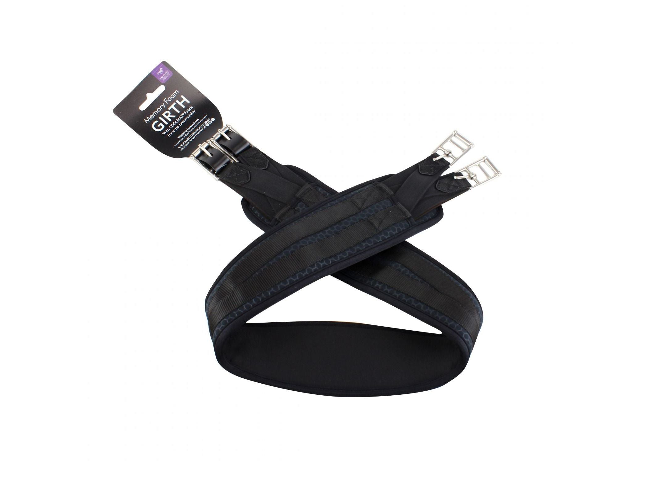 memory foam gp girth black - equestrian equipment