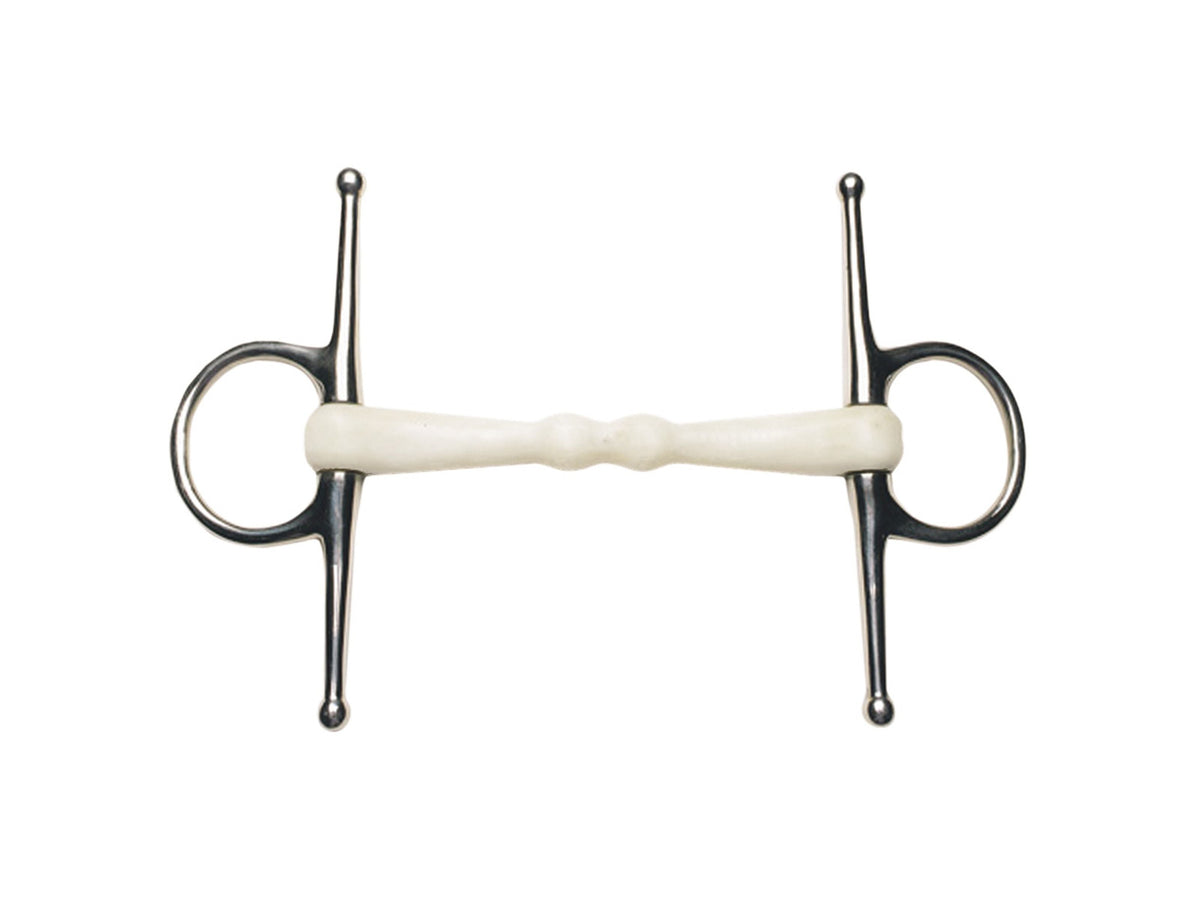 Korsteel Flexi Mullen Mouth Full Cheek Snaffle Bit - Ivory