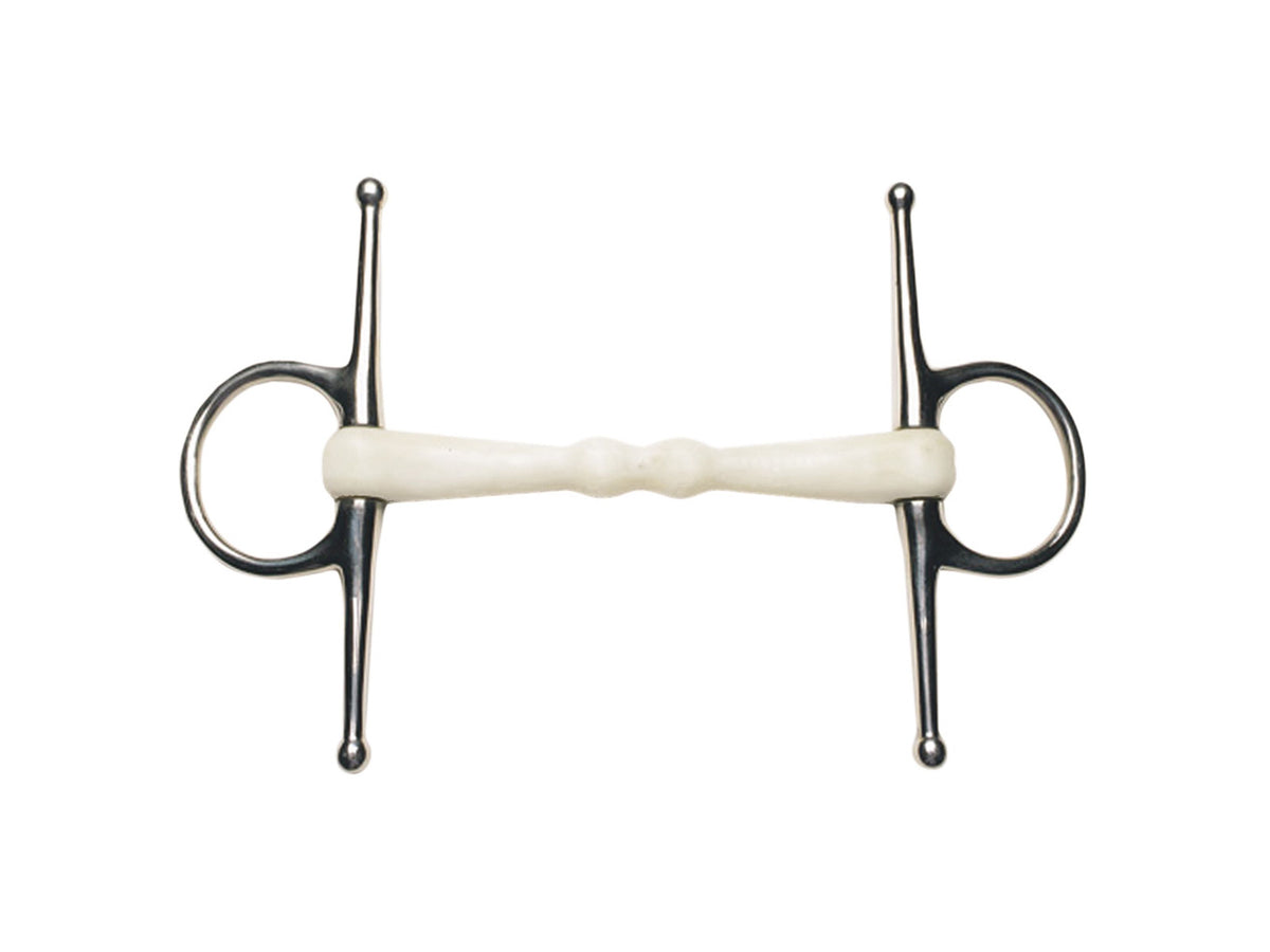 KORSTEEL FLEXI MULLEN MOUTH FULL CHEEK SNAFFLE BIT IVORY 5.5"