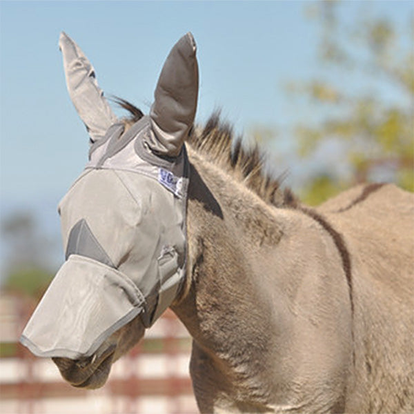 cashel fly mask donkey long with ears - equestrian equipment
