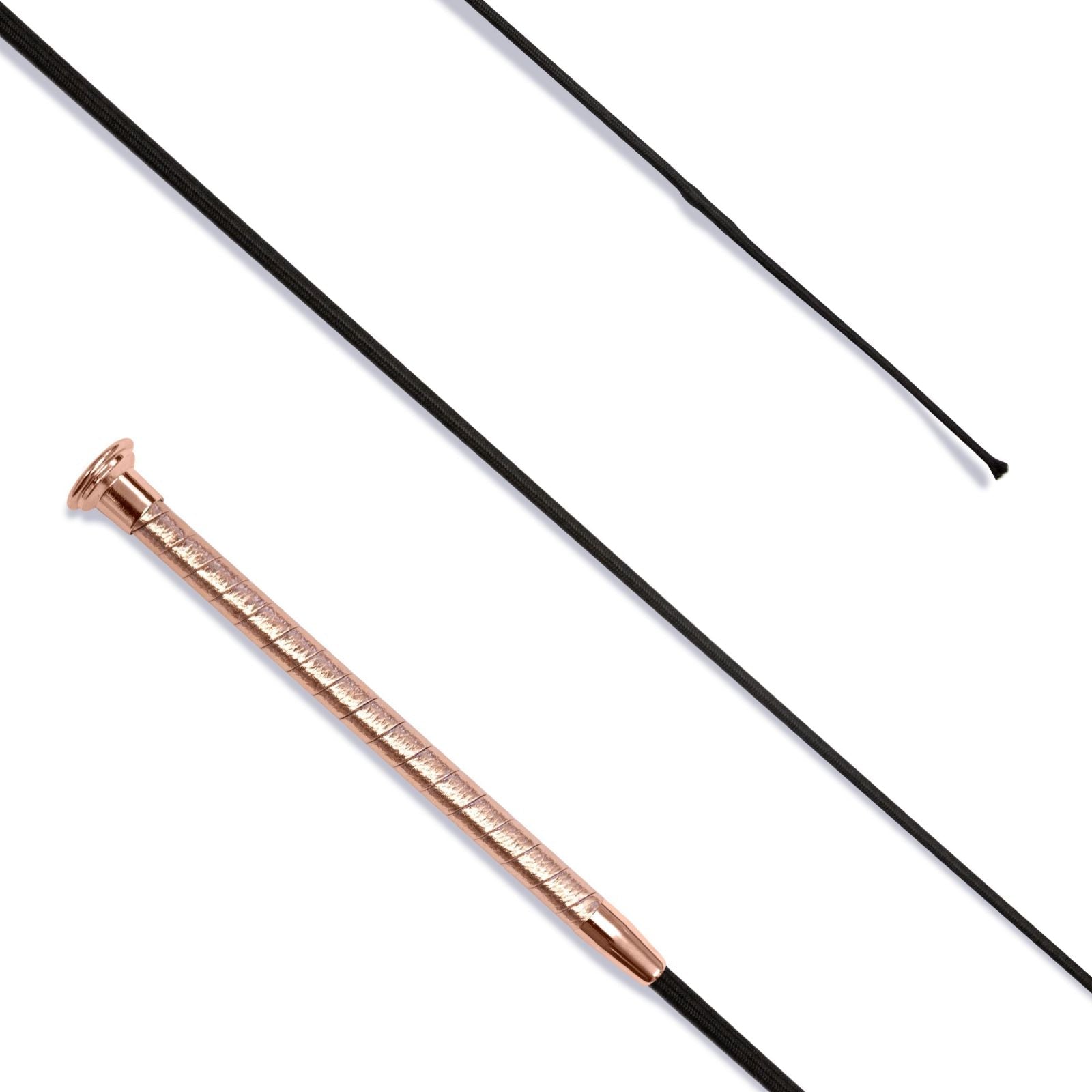 dressage whip leather grip with rose gold cap - equestrian equipment