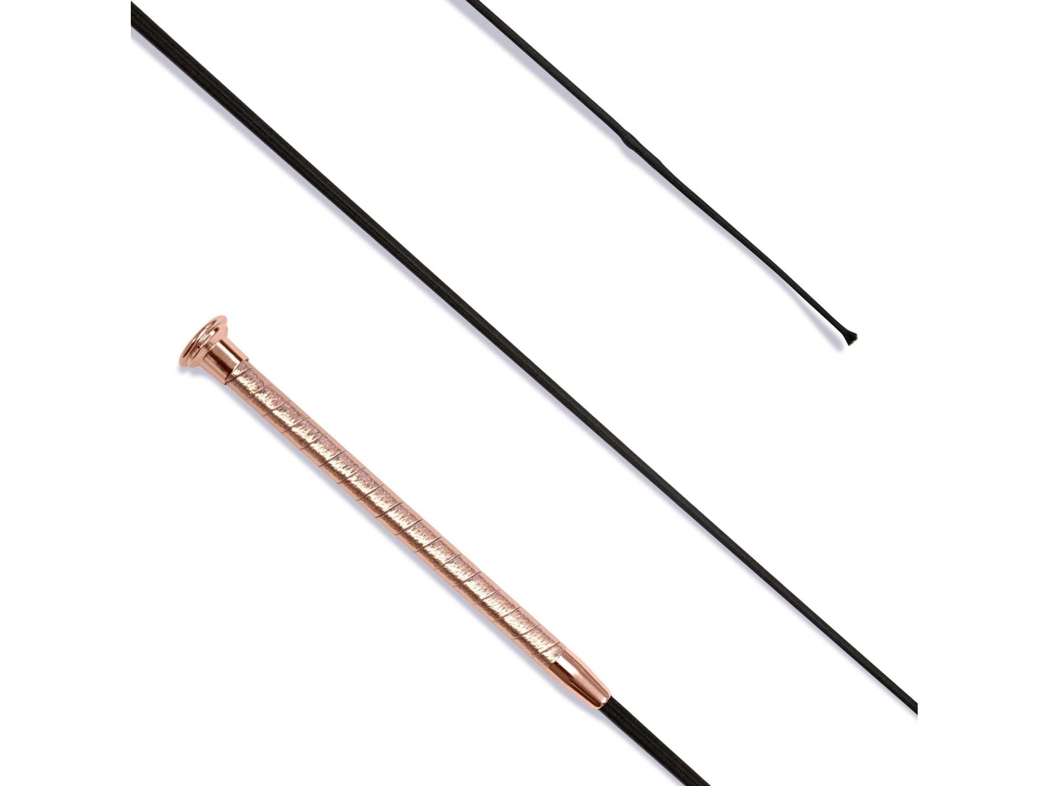 dressage whip leather grip with rose gold cap - equestrian equipment