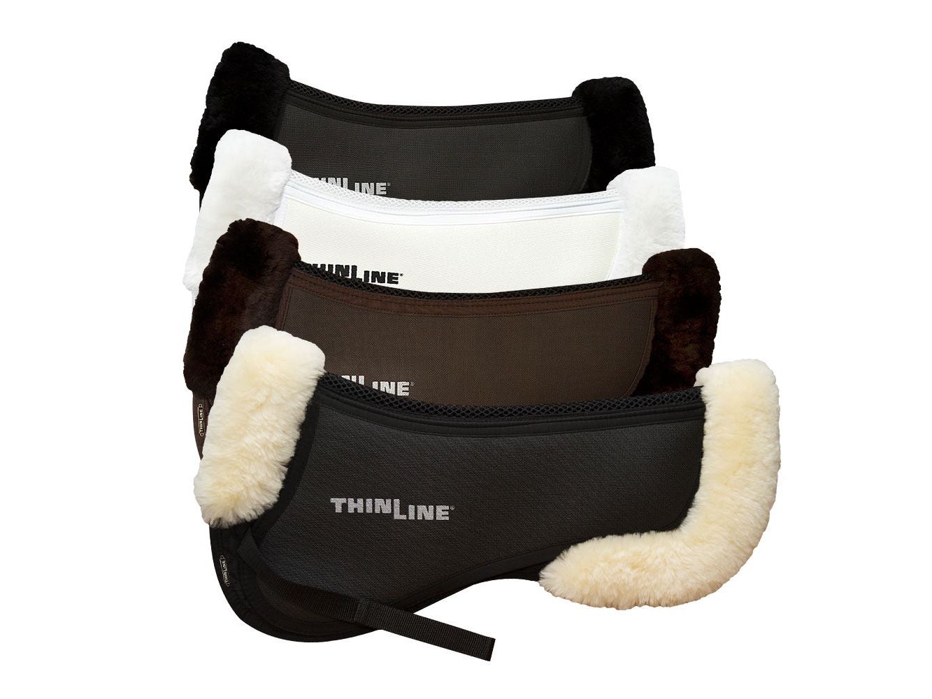 thinline trifecta half pad with sheepskin rolls new version medium + large - equestrian equipment